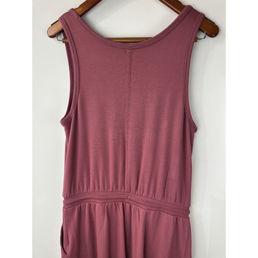 Athleta Balance Sleeveless Tank Romper Women's Size MT Medium Tall Berry Rose - Picture 10 of 14